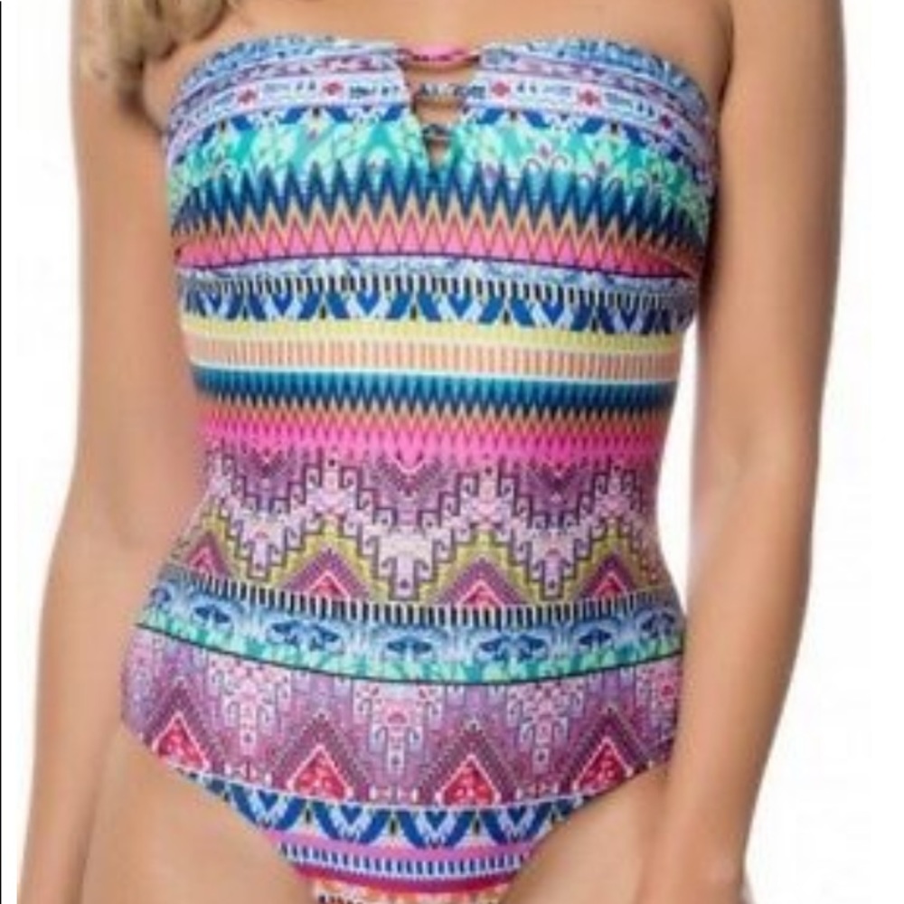 Jessica Simpson Bali Breeze Bandeau Swimsuit